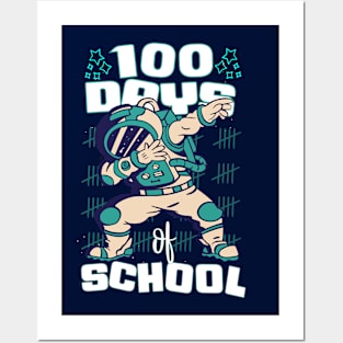 100 Days of school featuring an Astronaut Dabbing #2 Posters and Art